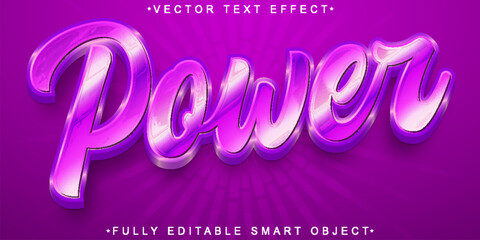 Poster - Pink Purple  Power Vector Fully Editable Smart Object Text Effect