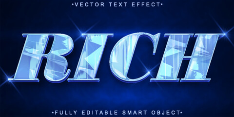 Poster - Luxury Blue Rich Vector Fully Editable Smart Object Text Effect