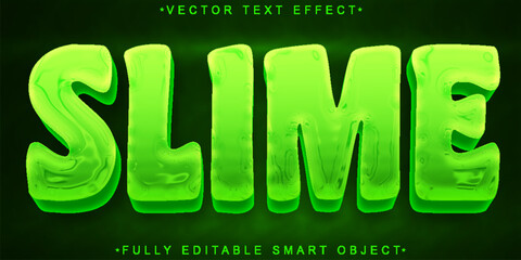 Poster - Green Fluid Slime Vector Fully Editable Smart Object Text Effect