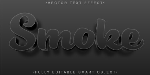 Poster - Gray Smoke Vector Fully Editable Smart Object Text Effect