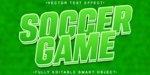 Poster - Green Soccer Game  Vector Fully Editable Smart Object Text Effect