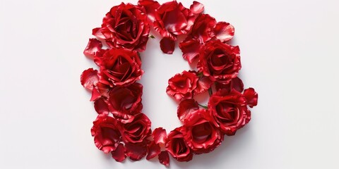 Poster - A simple design featuring the digits 1-12 in red flowers on a white surface, suitable for use as a graphic element or illustration