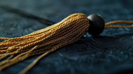 Poster - A close-up shot of a tassel resting on a table