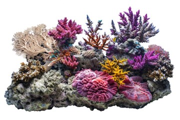 Poster - Close-up of vibrant coral species on a white surface