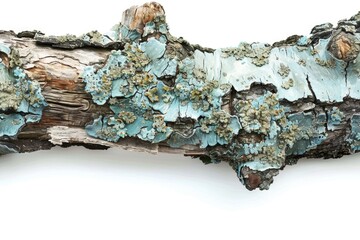 Poster - Close-up of wood with lichen growth, suitable for nature or outdoors themes