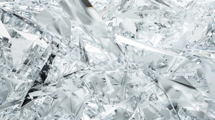 Poster - A close-up view of a bunch of broken glass shards