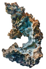 Poster - A large piece of rock with a blue substance on its surface, suitable for use in scientific or educational contexts