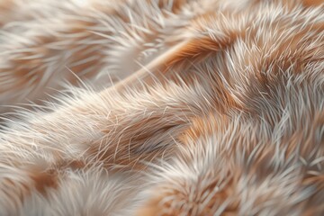 A detailed view of a furry animal's fur texture and pattern