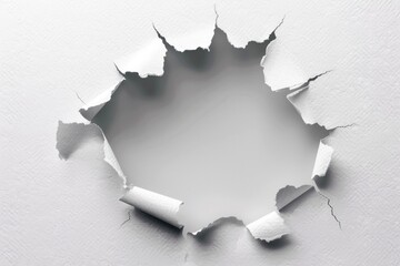 Poster - A hole in a wall with a torn piece of paper sticking out