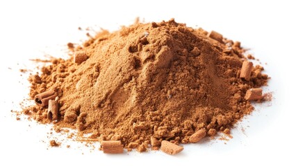 Wall Mural - A pile of cocoa powder on a white surface