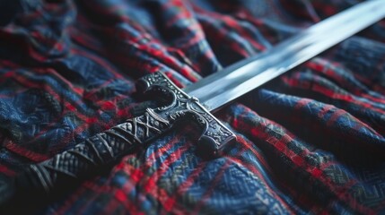 Poster - A close-up image of a knife resting on a cloth