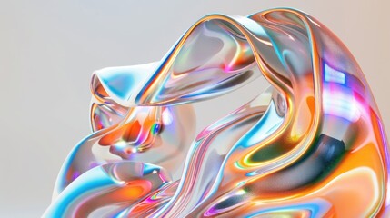 Poster - A close-up image of a sculpture featuring a woman's face with vibrant colors in the background
