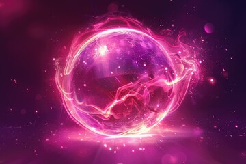 Poster - A colorful glowing orb with a purple background