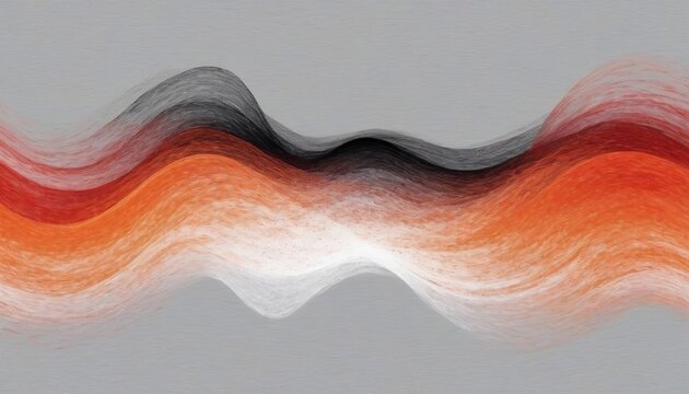 Grainy background, gray orange red white black abstract color wave noisy texture banner poster header cover design, illustration created with generative ai.