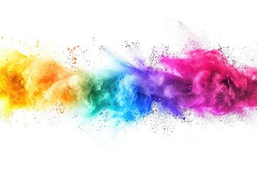 Poster - A vibrant cloud of colorful powder suspended in mid-air