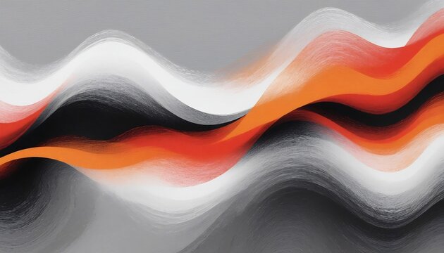 Grainy background, gray orange red white black abstract color wave noisy texture banner poster header cover design, illustration created with generative ai.