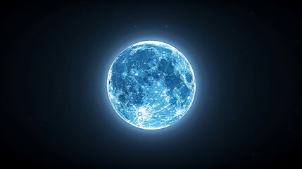 high resolution images a full moon glowing blue against the black sky, perfect for creating an encha