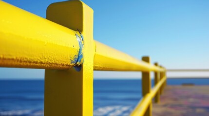 Sticker - Yellow Railing overlooking the Sea