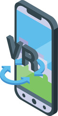 Poster - Smartphone is demonstrating vr capabilities, highlighting the immersive experience of virtual reality