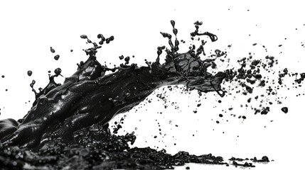 Poster - Black oil splash on a transparent background