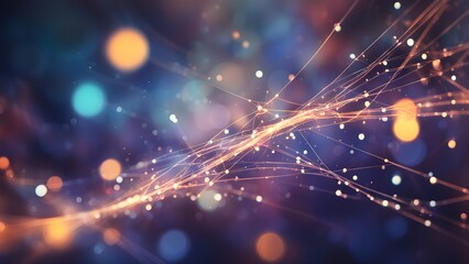 A colorful, abstract image with a lot of dots and lines