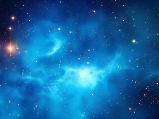 Bright blue nebula with stars on a smooth background, highlighting the vastness and beauty of the cosmic universe