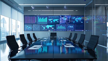 Poster - Modern Corporate Meeting Room with Advanced Technology