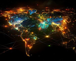 Aufkleber - Global Connections: A Map of Interconnectedness