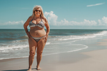 Wall Mural - woman posing for photo in beach style