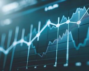 Aufkleber - Financial Data, Stock Market, Economic Growth, Line Graph