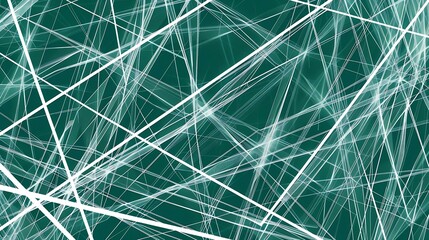 Aufkleber - Complex interplay thin lines backdrop Endless abstract white lines and geometric shapes connected on a blue green background Seamless geometric pattern for backdrop texture tech room c : Generative AI
