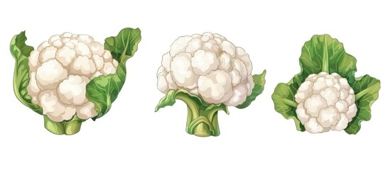 Sticker - Cauliflower Illustration Set: A Culinary Delight