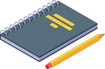Poster - Spiral notebook is laying near a pencil, suggesting someone is about to start writing or drawing