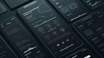 Poster - UX UI design process for modish mobile application and website  Creative prototype of wireframe for professional app developer : Generative AI