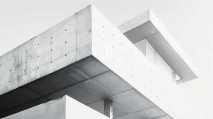 Aufkleber - Geometric architecture detail modern concrete structure building abstract concrete architecture background building concrete balcony construction middle east Minimal architecture moder : Generative AI