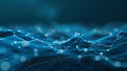 Poster - Big data digital technology abstract background data science internet network connection technology concept Man using computer line and dot connection cloud computing innovation techno : Generative AI
