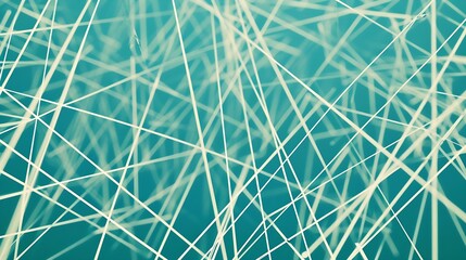 Aufkleber - Complex interplay thin lines backdrop Endless abstract white lines and geometric shapes connected on a blue green background Seamless geometric pattern for backdrop texture tech room c : Generative AI