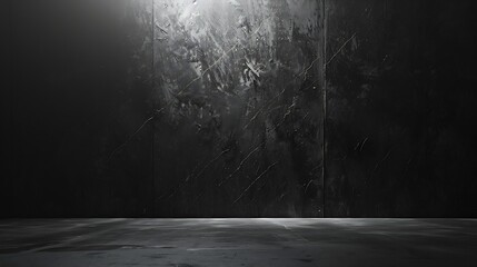 Aufkleber - Dark and gray abstract cement wall and studio room white spotlight used as a studio background wall to display your products : Generative AI