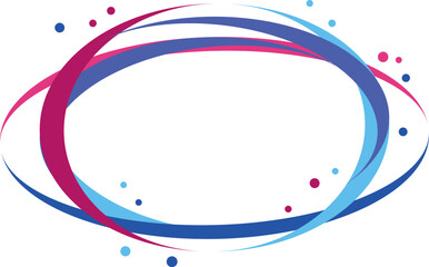 Poster - Colorful abstract design element with swirling lines creating an oval shape and small dots