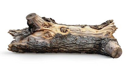 Aufkleber - Tree trunk on white background : Generative AI