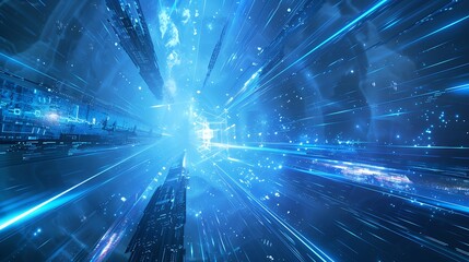 Aufkleber - Digital Abstract: A Journey Through Cyberspace