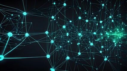 A computer generated image of a network of blue dots