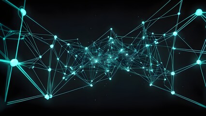 A computer generated image of a network of lines and dots