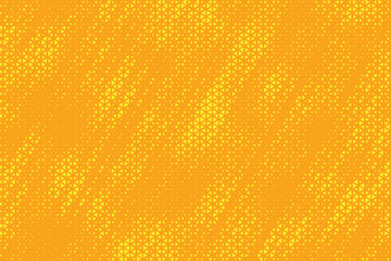 Poster - Triangular halftone texture retro wave vector. Geometric abstract diagonal dotted yellow background. Half tone triangles retro comic pattern. Minimal 80s style dynamic tech structure wallpaper. 
