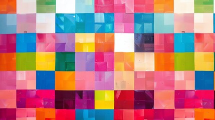 Wall Mural - A colorful checkerboard pattern of squares.