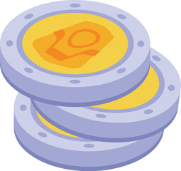 Poster - Stack of digital coins with a gold surface representing a cryptocurrency investment