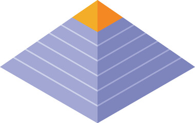 Poster - Pyramid chart with a golden top is representing a hierarchical structure, symbolizing growth, achievement, and the pursuit of success