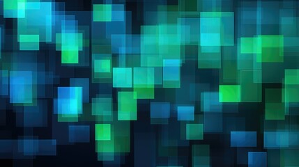 Wall Mural - green and blue background with a pattern of squares and lines