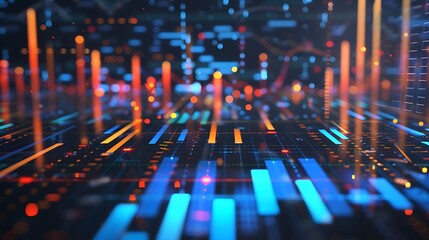 Aufkleber - Abstract Digital Data Visualization