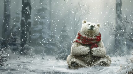 Sticker - polar bear in the snow